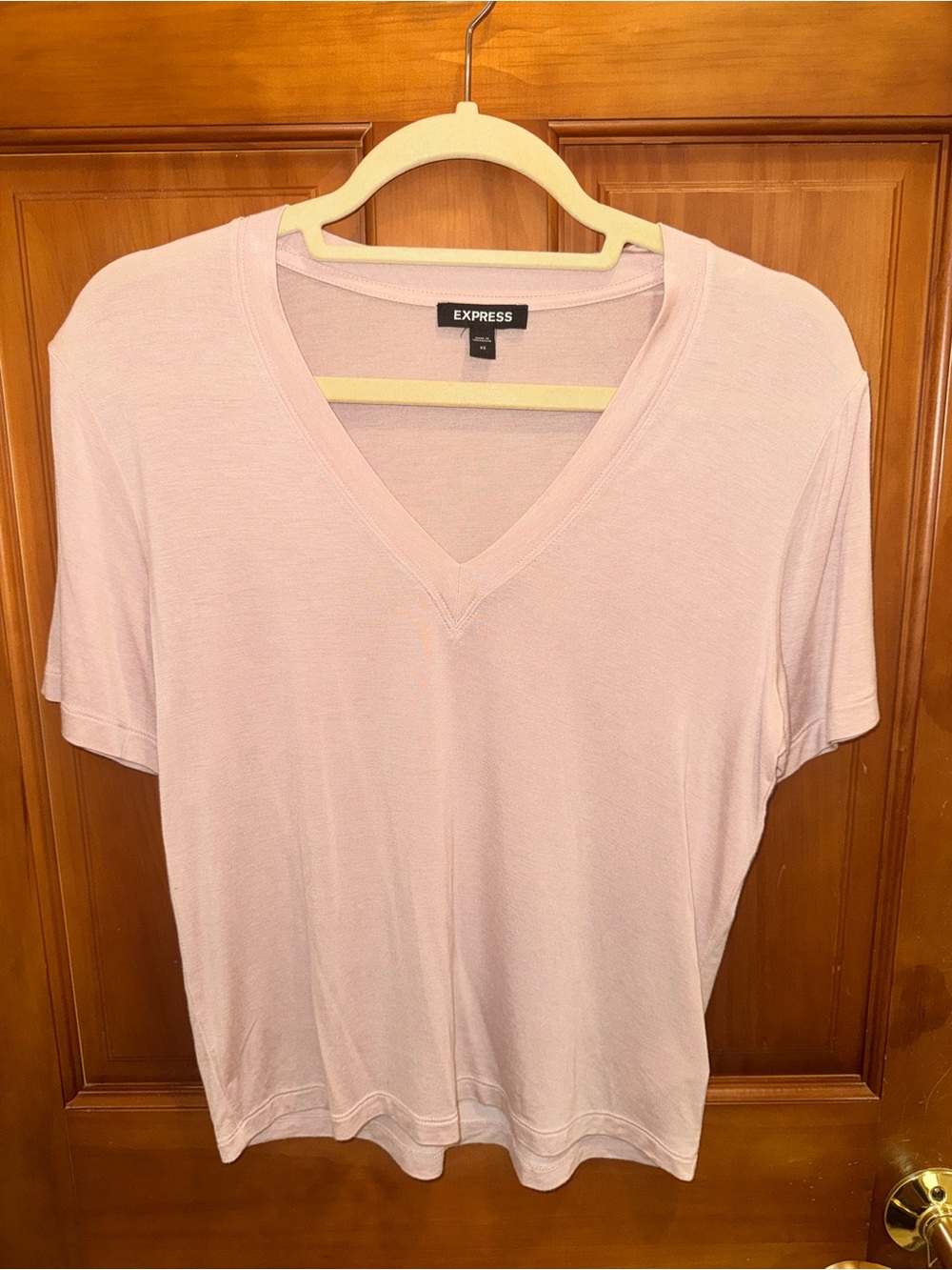 Express Light Pink & Beige V-Neck Tees